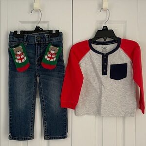 Set: jeans, shirt, socks